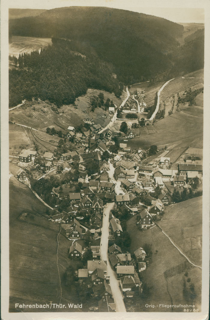 ALTE ANSICHTSKARTE [Original]:  Fehrenbach Thüringer Wald um 1937 -  Fliegeraufnahme