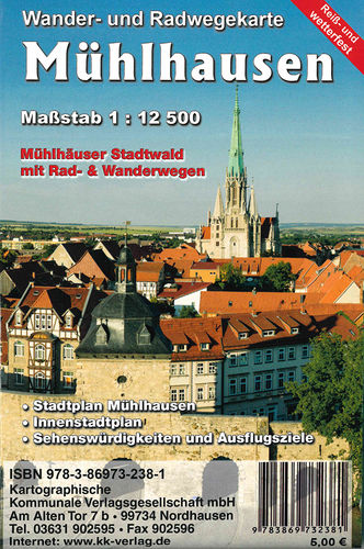 Mühlhausen - Wanderkarte mit Stadtplan